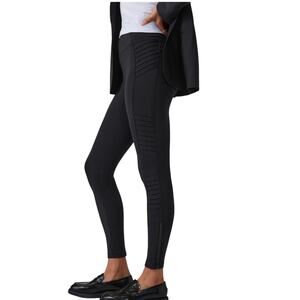 Athleta Delancey Moto Tight Sz Small Black‎ Ankle Zip. Back Zip Pockets